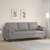 vidaXL 3-Sitzer-Sofa mit Kissen Hellgrau 210 cm Stoff