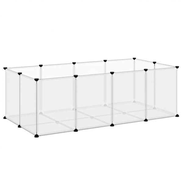 vidaXL Kleintierkäfig Transparent 144x74x46,5 cm PP und Stahl
