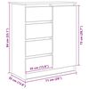 vidaXL Sideboard mit Schubladen Betongrau 71x35x84 cm Holzwerkstoff
