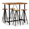 vidaXL 5-tlg. Bar-Set Altholz Massiv