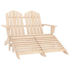 vidaXL Adirondack-Gartenbank 2-Sitzer mit Fu&szlig;teil Tannenholz
