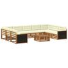vidaXL Outdoor-Sofagarnitur 10 stk. Natur und Creme Massivholz Akazie