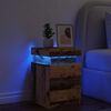 vidaXL LED-Nachttisch Altholz-Optik 35x39x55 cm Holzwerkstoff
