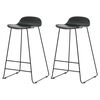 Venture Home Barhocker 2 Stk. Wave Kunststoff Schwarz