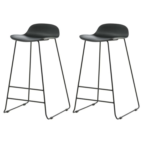 Venture Home Barhocker 2 Stk. Wave Kunststoff Schwarz