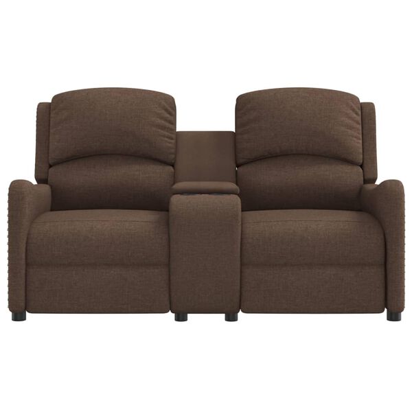 vidaXL 2-Sitzer Massagesessel mit Getränkehalter Braun Stoff