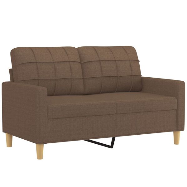 vidaXL 3-tlg. Sofagarnitur mit Kissen Braun Stoff