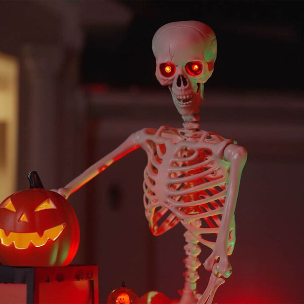 vidaXL Halloween Skelett Wei&szlig; 155 x 38,5 cm Polypropylen