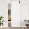vidaXL Schiebet&uuml;r Wei&szlig; und Schwarz 83 x 232 cm Massives Kiefernholz