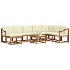 vidaXL Outdoor-Sofagarnitur mit Kissen 9 pcs Natur und Creme