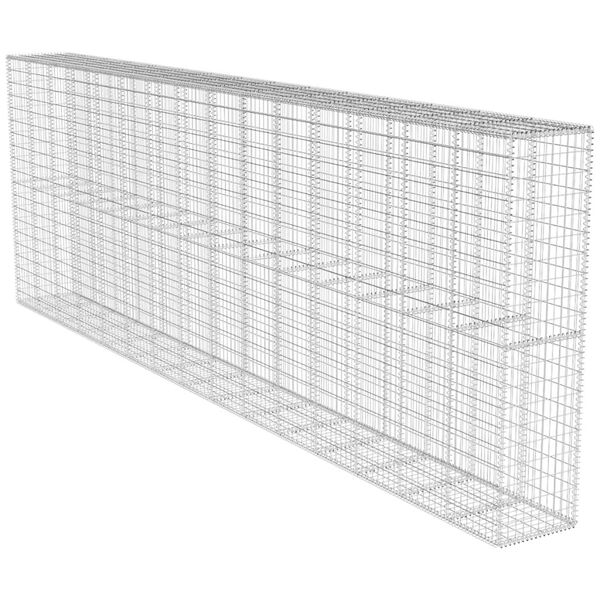 vidaXL Gabionenwand mit Abdeckung 600&times;50&times;200 cm