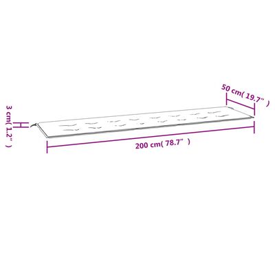 vidaXL Gartenbank-Auflage Hellgrün 200x50x3 cm Oxford-Gewebe