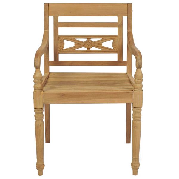 vidaXL Batavia-St&uuml;hle 2 Stk. mit Hellblauen Kissen Teak Massivholz