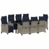 vidaXL Garten Essgruppe 9 Stk. Grau Poly-Rattan