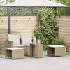 vidaXL 5-tlg. Garten-Sofagarnitur Kissen Stapelbar Beige Poly Rattan