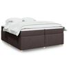 vidaXL Boxspringbett mit Matratze Dunkelbraun 200x200 cm Stoff