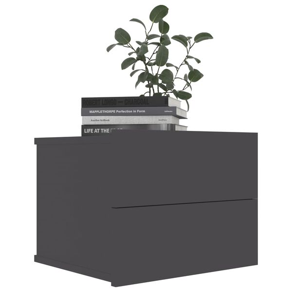 vidaXL Nachttische 2 Stk. Grau 40x30x30 cm Holzwerkstoff