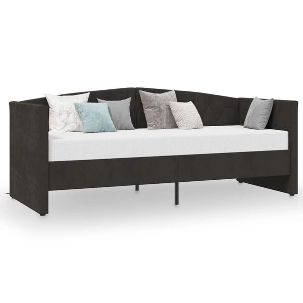 vidaXL Tagesbett USB Schwarz Samt 90x200 cm