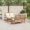 vidaXL Gartensofa-set 3 pcs Natur Massivholz Teak