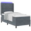 vidaXL Boxspringbett mit Matratze mit LED Dunkelgrau 100 x 200 cm Samt