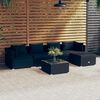 vidaXL 6-tlg. Garten-Lounge-Set mit Kissen Poly Rattan Schwarz