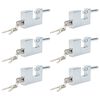 vidaXL Vorh&auml;ngeschloss 6 pcs Silber 8,7 x 1,9 x 5,5 cm Eisen