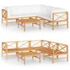 vidaXL 6-tlg. Garten-Lounge-Set mit Creme Kissen Massivholz Teak