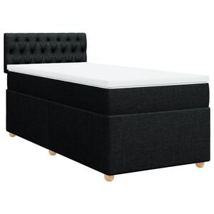 vidaXL Boxspringbett mit Matratze Schwarz 80x200 cm Stoff