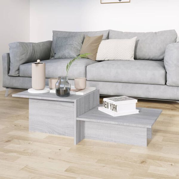 vidaXL Couchtisch Grau Sonoma 111,5x50x33 cm Holzwerkstoff