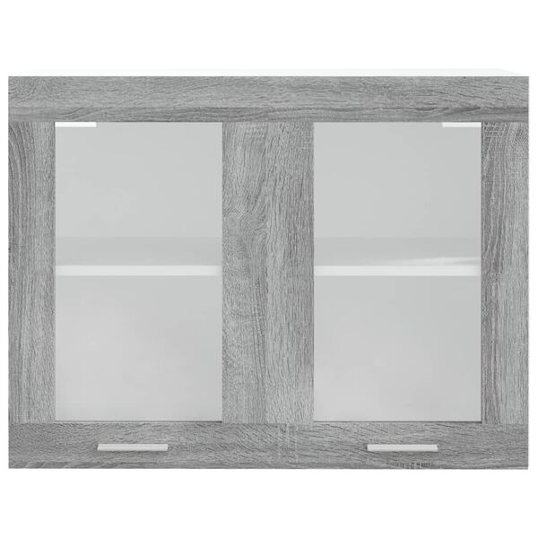 vidaXL Hängeschrank Lyon Glas Grau Sonoma 80x31x60 cm Holzwerkstoff
