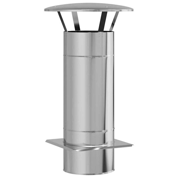 vidaXL Kaminverl&auml;ngerung Silber 35 x 35 x 65 cm Edelstahl