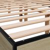 vidaXL Bettgestell Sonoma-Eiche 135x190 cm Holzwerkstoff und Metall