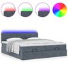 vidaXL Ottoman-Bett mit Matratzen & LEDs Dunkelgrau 180x200 cm Samt