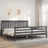 vidaXL Massivholzbett mit Kopfteil Grau 200x200 cm