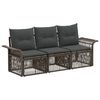 vidaXL Gartensofa-set 3 stk. Grau Poly-Rattan