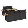 vidaXL 6-tlg. Garten-Sofagarnitur mit Kissen Schwarz Poly Rattan