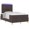 vidaXL LED Boxspringbett mit Matratze Dunkelbraun 120 x 190 cm Stoff