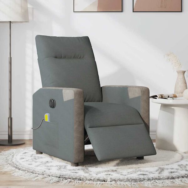 vidaXL Massagesessel Elektrisch Dunkelgrau Stoff