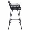 vidaXL Barstuhl 2 pcs Schwarz 55 x 52 x 92 cm Rattan und Eisen