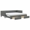 vidaXL Tagesbett Ausziehbar mit Schubladen Dunkelgrau 90x190 cm Stoff