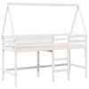 vidaXL Hochbett mit Leiter und Dach Wei&szlig; 90x190 cm Massivholz Kiefer