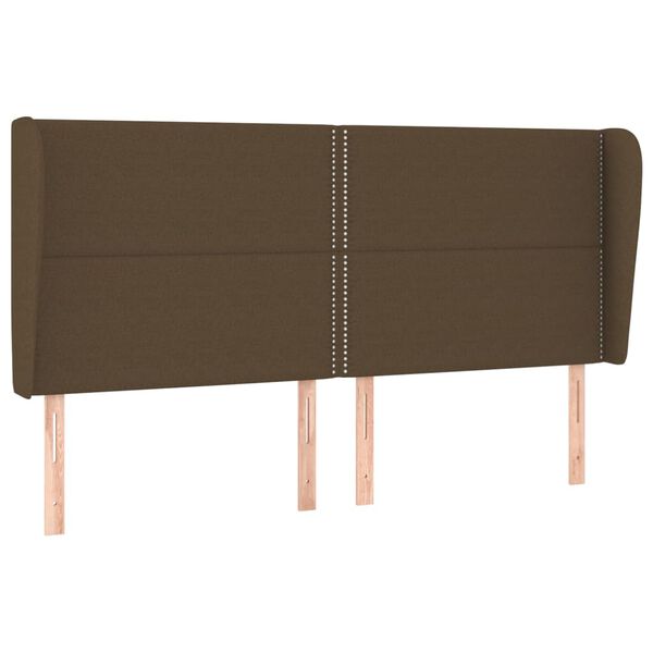 vidaXL Kopfteil mit Ohren Dunkelbraun 203x23x118/128 cm Stoff