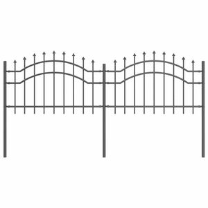 vidaXL Gartenzaun Grau 240 x 115 cm Pulverbeschichteter Stahl