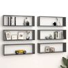 vidaXL W&uuml;rfelregale 6 Stk. Grau 80x15x26,5 cm Holzwerkstoff