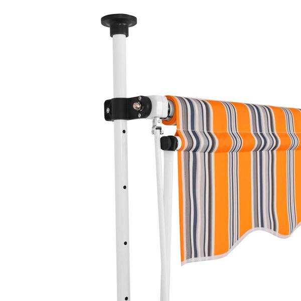 vidaXL Einziehbare Markise Handbetrieben 400 cm Gelb/Blau Gestreift