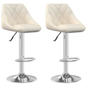 vidaXL Barhocker 2 Stk. Creme Samt