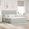 vidaXL Bett mit Stauraum und LED mit LED Hellgrau 160 x 200 cm Samt