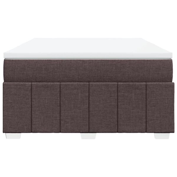vidaXL Boxspringbett mit Matratze Dunkelbraun 160x200 cm Stoff