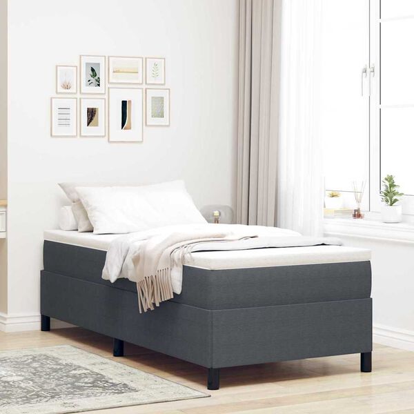 vidaXL Boxspringbett Dunkelgrau 90 x 190 cm Samt