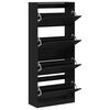 vidaXL Schuhschrank mit 4 Klappen Schwarz 80x34x187,5 cm